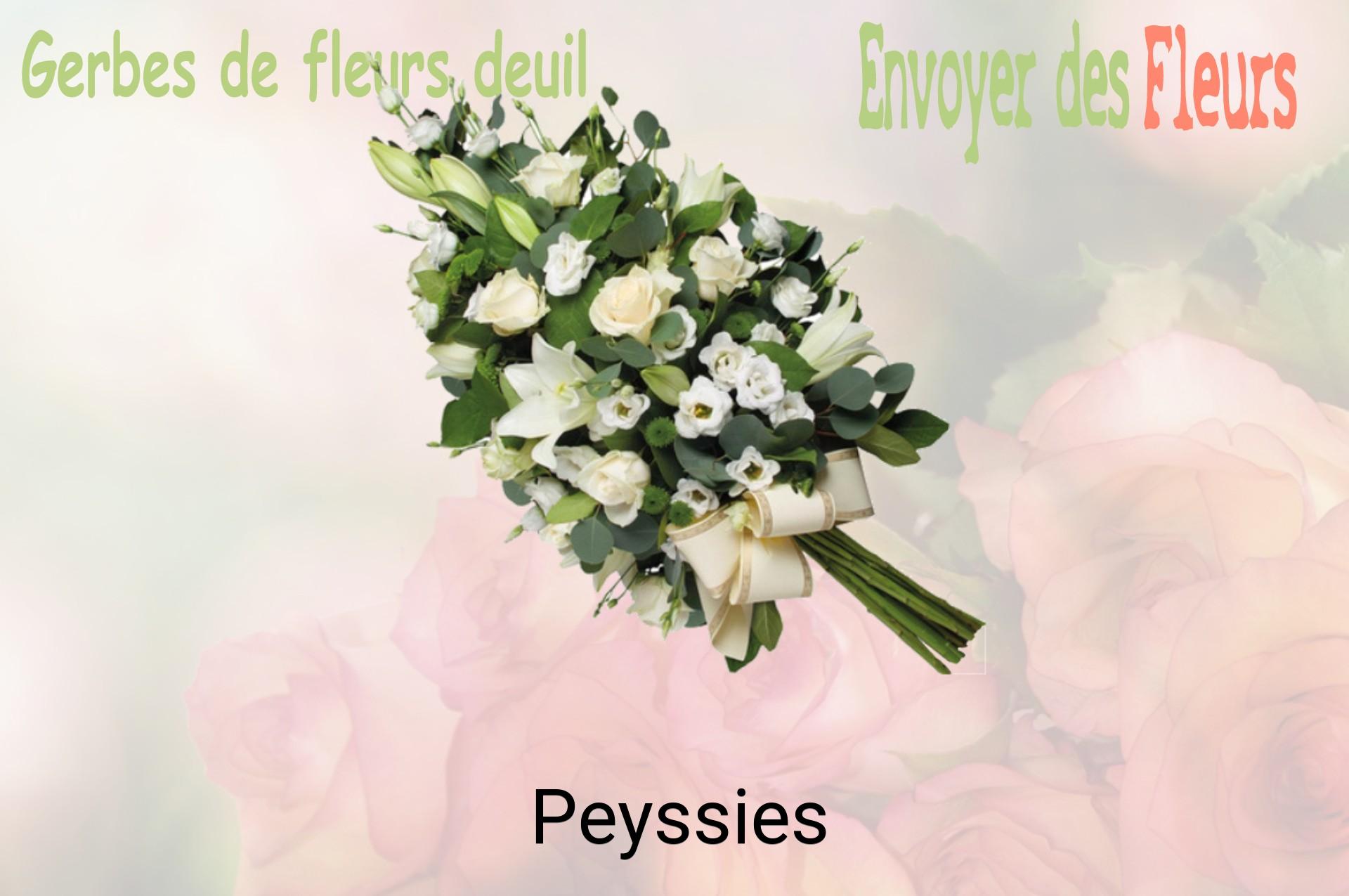 Gerbe de fleurs de deuil livrée à Peyssies